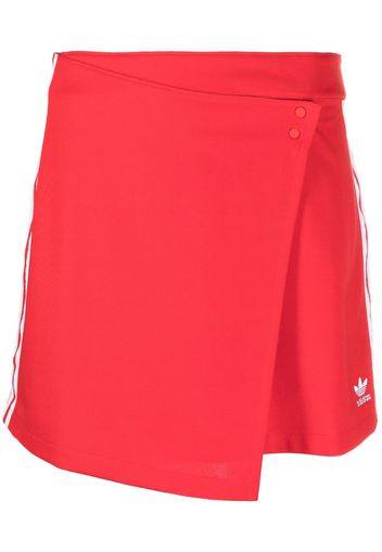 adidas side-stripe logo skirt - Rosso