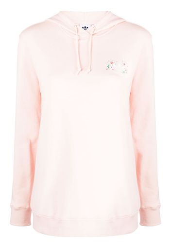 adidas logo-print cotton hoodie - Rosa