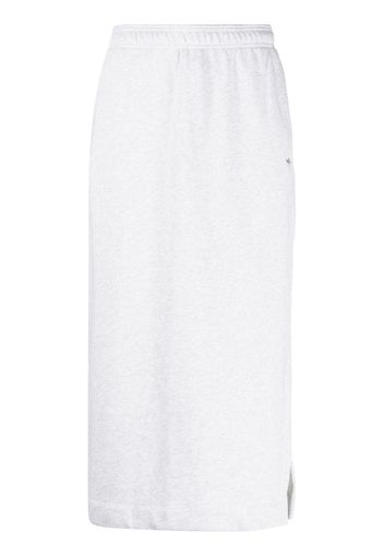 adidas logo-embroidered cotton skirt - Grigio
