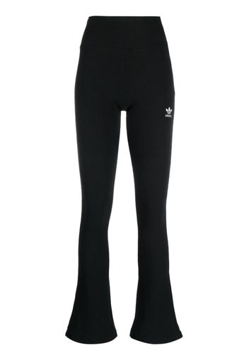 adidas logo-embroidered flared trousers - Nero