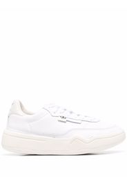 adidas logo-patch leather sneakers - Bianco