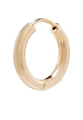 14K yellow gold tube hoop earrings