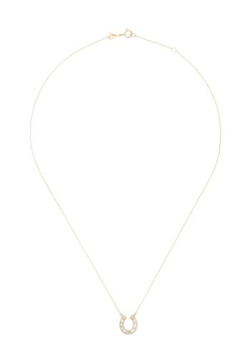 14K Yellow Gold diamond horseshoe necklace