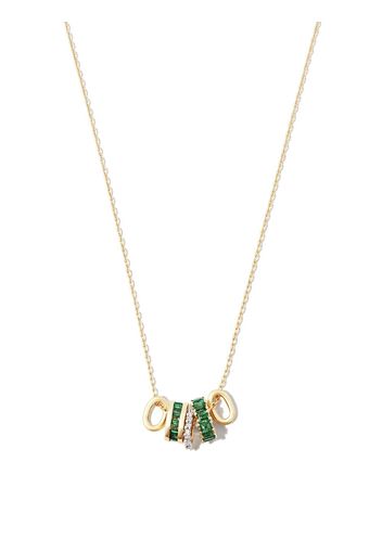 ADINA REYTER 14kt yellow gold emerald and diamond rager necklace - Oro