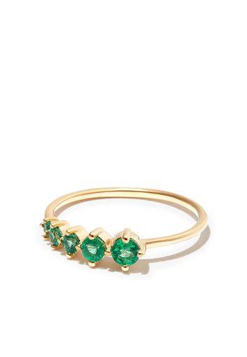 Adina Reyter 14kt yellow gold graduated emerald ring