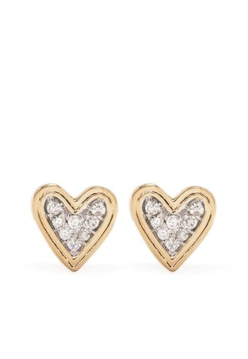 Adina Reyter 14kt yellow gold Make Your Move heart diamond earrings - Oro