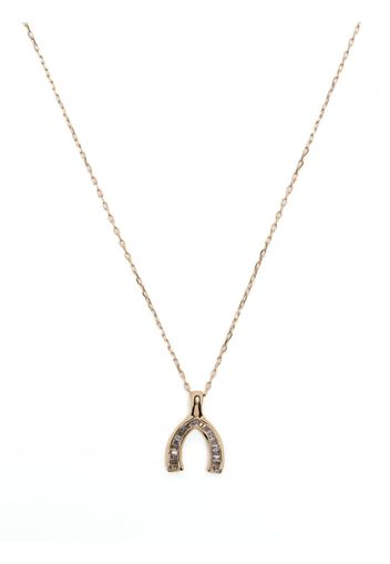 Adina Reyter Collana Wishbone in oro giallo 14kt con diamante