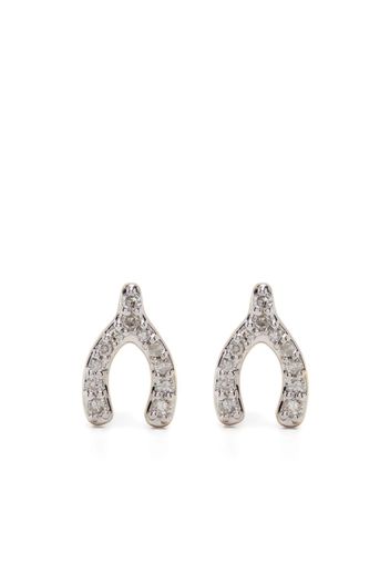 Adina Reyter 14kt yellow gold Wishbone diamond earrings - Oro