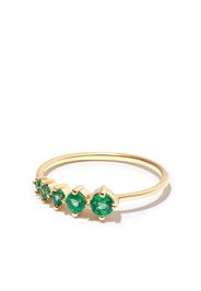 Adina Reyter 14kt yellow gold graduated emerald ring