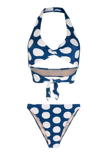 Adriana Degreas Bikini Pois sgambato - Blu