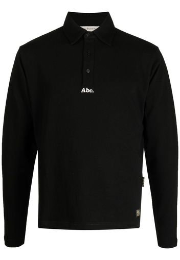 Advisory Board Crystals embroidered-logo long-sleeve polo shirt - Nero