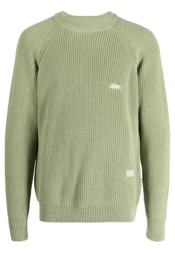 Advisory Board Crystals embroidered-logo knit sweater - Verde