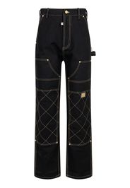 Advisory Board Crystals diamond stitch double knee trousers - Nero