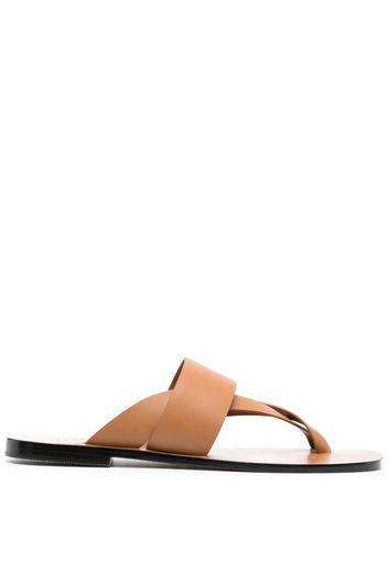 A.EMERY Silba cross-toe leather sandals - Marrone