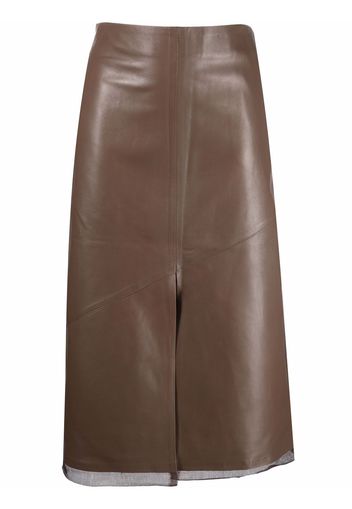 Aeron layered straight skirt - Marrone