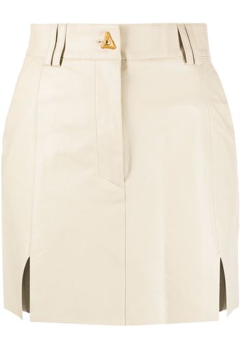 AERON logo-button leather miniskirt - Toni neutri