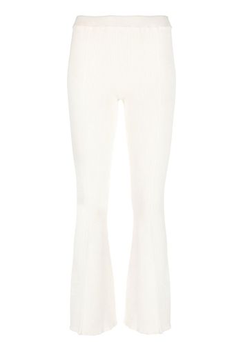 AERON ribbed-knit high-waisted trousers - Toni neutri