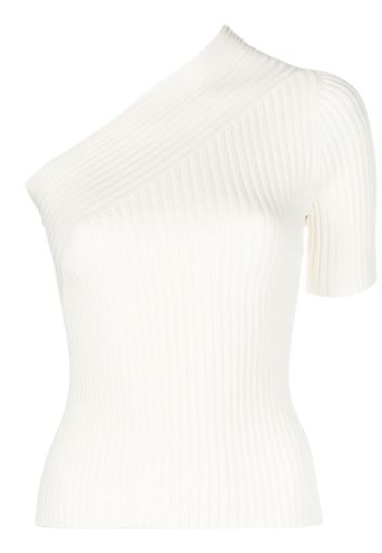 AERON one-shoulder knitted top - Bianco