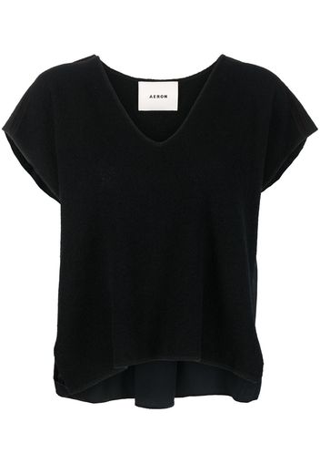 AERON T-shirt con scollo a V - Nero