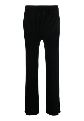 AERON straight-leg rib-knit trousers - Nero