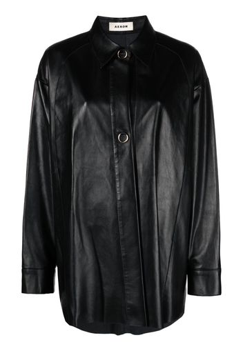 AERON button-front leather jacket - Nero