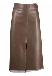 Aeron layered straight skirt - Marrone