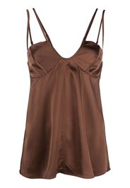 AERON U-neck satin camisole top - Marrone