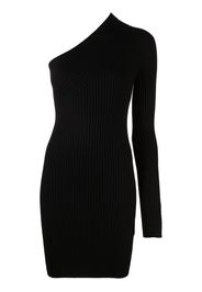 AERON one-shoulder knitted minidress - Marrone