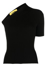 AERON one-shoulder knitted top - Nero