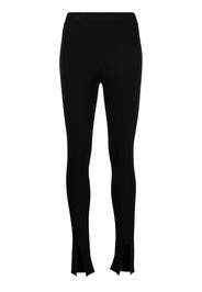 AERON Leggings a coste con spacco - Nero