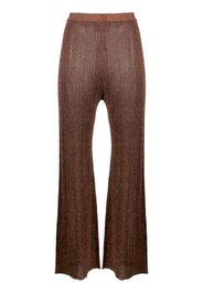 AERON Shale flared knitted trousers - Marrone