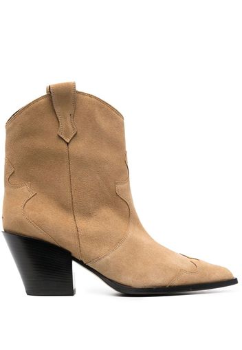 Aeyde 75mm suede western boots - Marrone