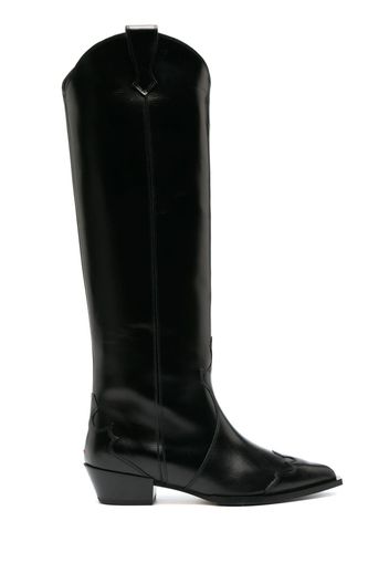 Aeyde 50mm pointed-toe knee boots - Nero