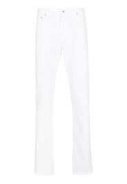 AG Jeans logo-patch straight-leg jeans - Bianco