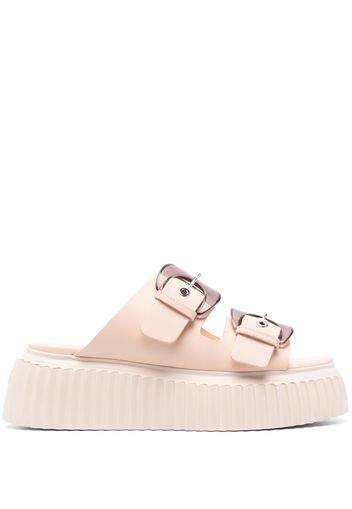 AGL Agatha double-buckle slippers - Rosa