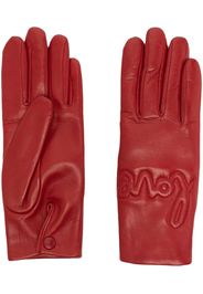 Agnelle decorative-stitching leather gloves - Rosso