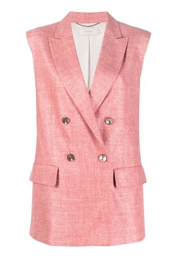 Agnona sleeveless herringbone blazer - Rosa