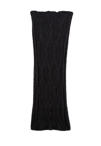 Agnona cable-knit silk blend scarf - Nero