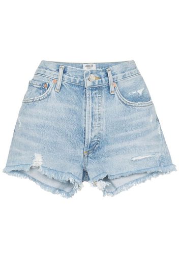 Shorts denim con effetto vissuto