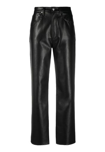 cropped leather trousers