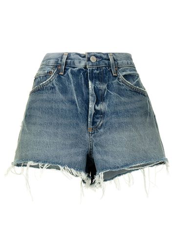 AGOLDE Parker raw-edge denim shorts - Blu