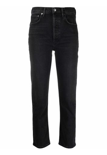 AGOLDE high-waisted straight-leg jeans - Nero