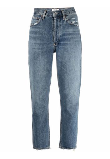 AGOLDE Riley high-rise straight jeans - Blu