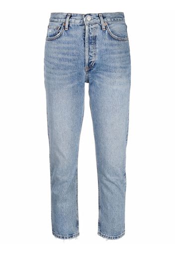 AGOLDE Riley high-waisted cropped jeans - Blu