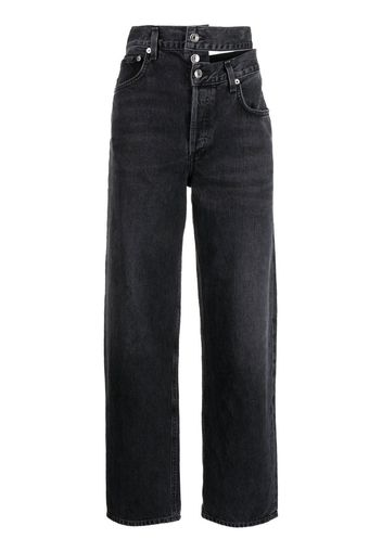 AGOLDE layered-waistband detail jeans - Nero