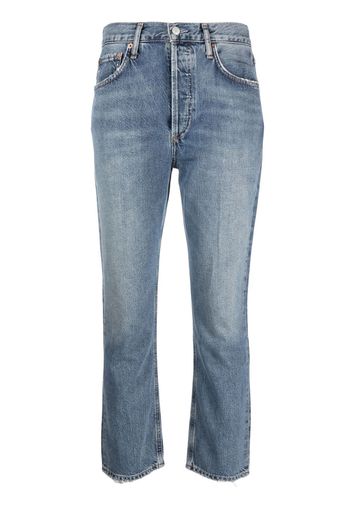 AGOLDE Riley high-waisted cropped jeans - Blu