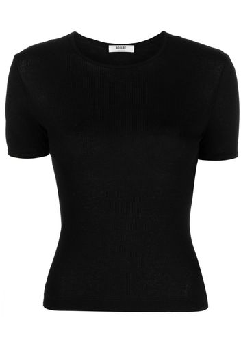 AGOLDE short-sleeve fine-ribbed T-shirt - Nero