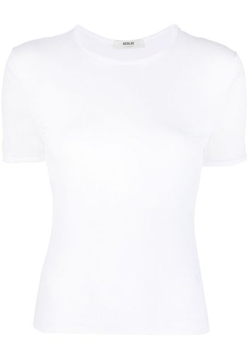 AGOLDE short-sleeve fine-ribbed T-shirt - Bianco