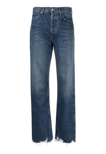 AGOLDE distressed-finish straight-leg jeans - Blu