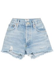 Shorts denim con effetto vissuto